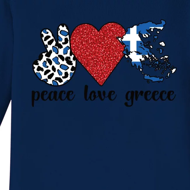 Love Greece Proud Greek Flag Greek Roots Funny Gift Baby Long Sleeve Bodysuit