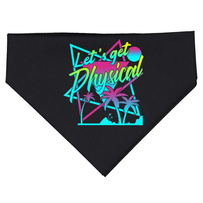 Lets Get Physical Gym Fitness 80S Workout USA-Made Doggie Bandana