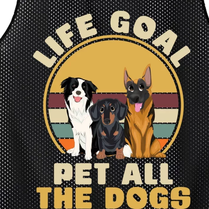 Life Goal Pet All The Dogs Funny Dog Lover Animal Dogs Mesh Reversible Basketball Jersey Tank