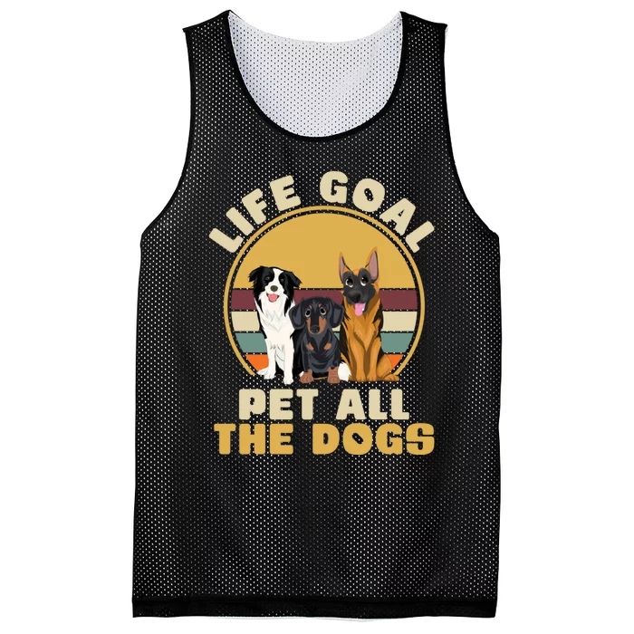 Life Goal Pet All The Dogs Funny Dog Lover Animal Dogs Mesh Reversible Basketball Jersey Tank