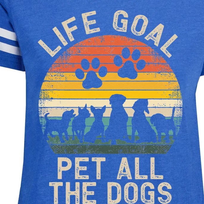 Life Goal Pet All the Dogs Pet Dog Lover Enza Ladies Jersey Football T-Shirt