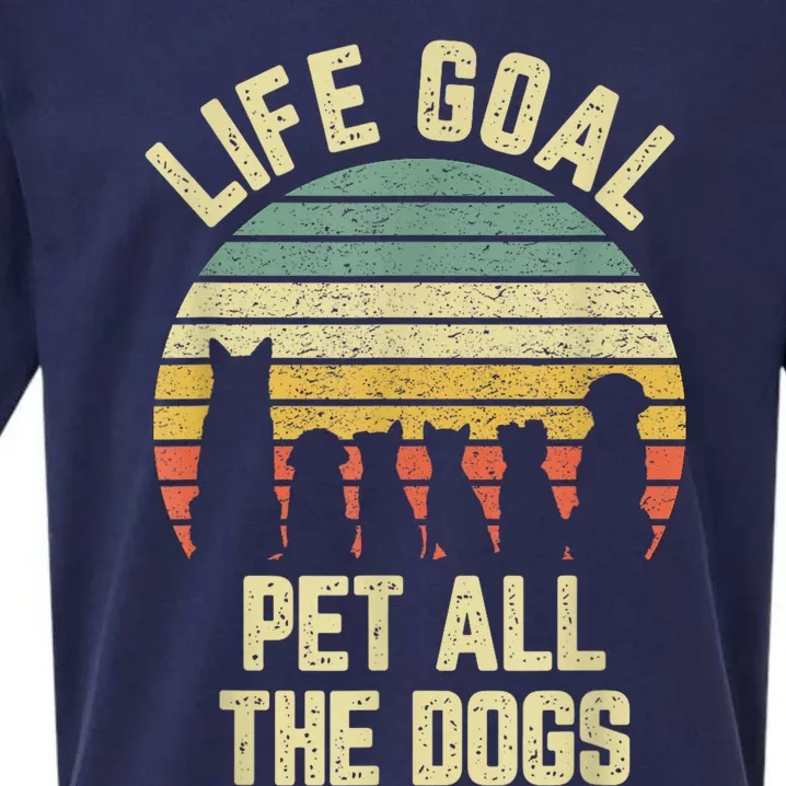 Life Goal Pet All The Dogs Funny Dog Lover Animal Dogs Sueded Cloud Jersey T-Shirt