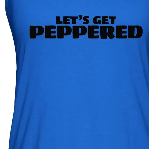 LetS Get Peppered Beer Drinking Booze Drunk Alcohol Party Ladies Essential Flowy Tank