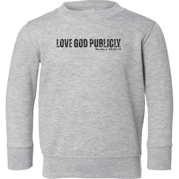 Love God Publicly Toddler Sweatshirt