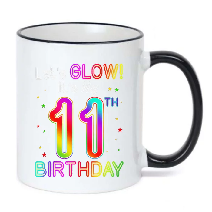 Lets Glow Party Birthday Its My 11th Birthday 11 Years Old Black Color Changing Mug