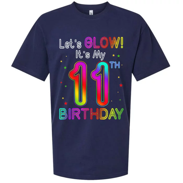 Lets Glow Party Birthday Its My 11th Birthday 11 Years Old Sueded Cloud Jersey T-Shirt