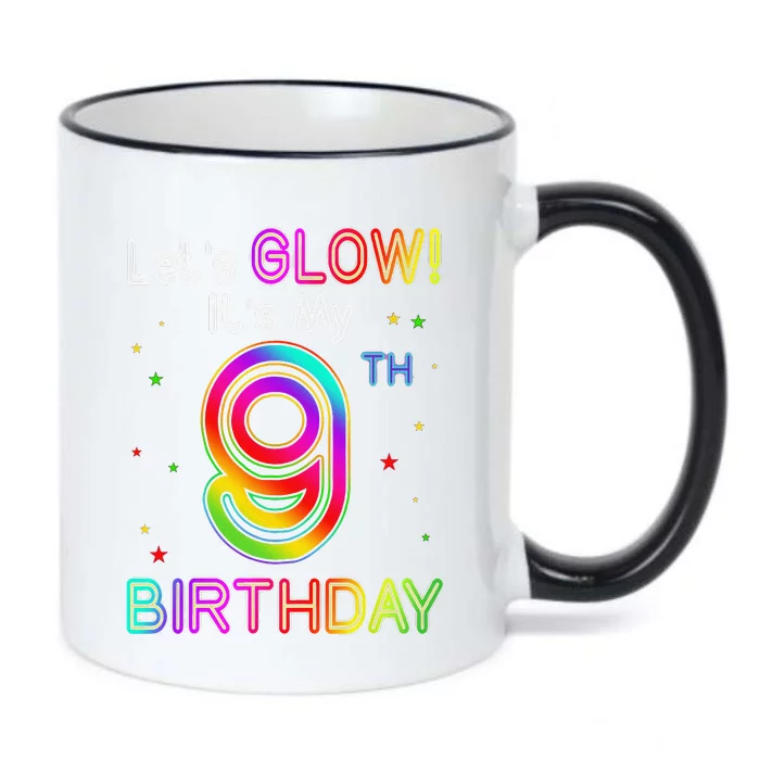 Lets Glow Party Birthday Its My 9th Birthday 9 Years Old Black Color Changing Mug