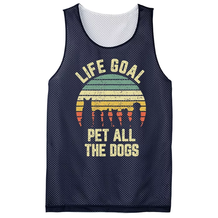 Life Goal Pet All The Dogs Funny Dog Lover Mesh Reversible Basketball Jersey Tank