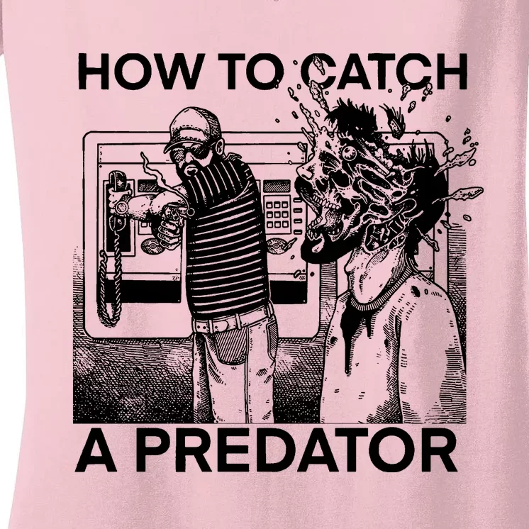 Leon Gary Plauché How To Catch Predator Women's V-Neck T-Shirt