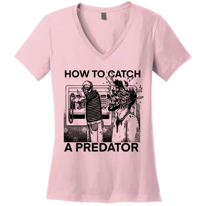 Leon Gary Plauché How To Catch Predator Women's V-Neck T-Shirt