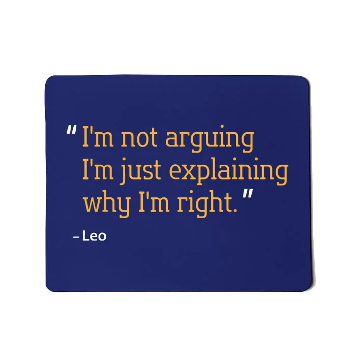 LEO Gift Quote Funny Birthday Personalized Name Idea Mousepad