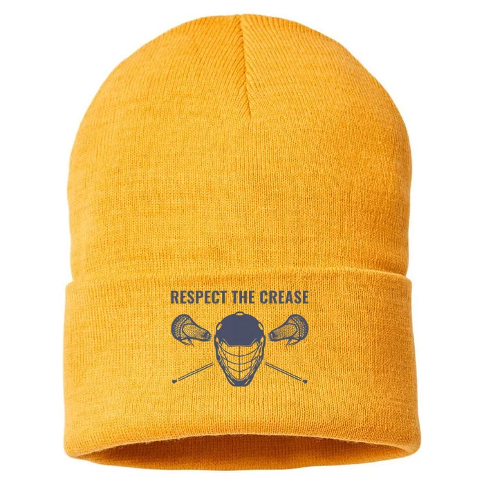 Lacrosse Goalie Respect The Crease Lax Sustainable Knit Beanie