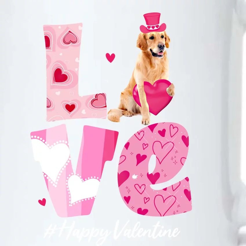 Love Golden Retriever Valentine Day With Golden Retriever Gift Black Color Changing Mug