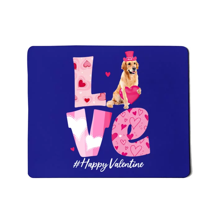 Love Golden Retriever Valentine Day With Golden Retriever Gift Mousepad