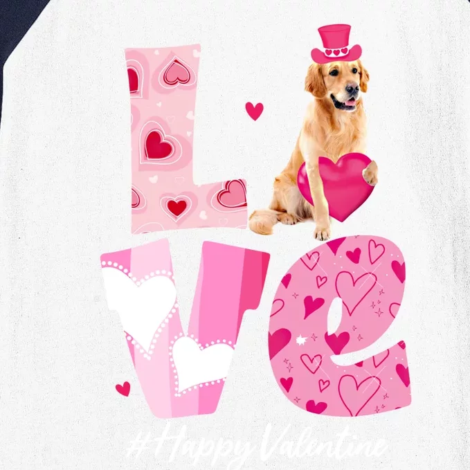 Love Golden Retriever Valentine Day With Golden Retriever Gift Baseball Sleeve Shirt