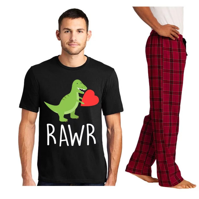 Love Gift Rawr Dinosaur Heart Mother's Father's Pajama Set