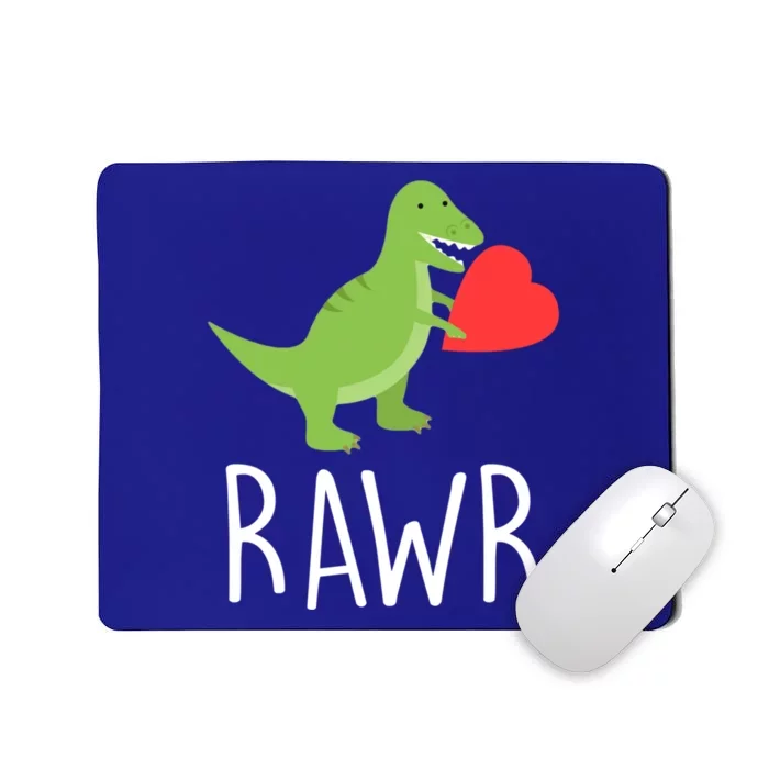 Love Gift Rawr Dinosaur Heart Mother's Father's Mousepad