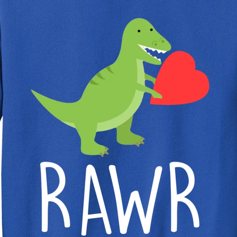 Love Gift Rawr Dinosaur Heart Mother's Father's Tall Sweatshirt