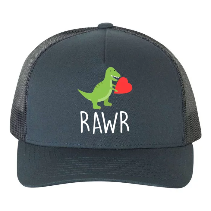 Love Gift Rawr Dinosaur Heart Mother's Father's Yupoong Adult 5-Panel Trucker Hat