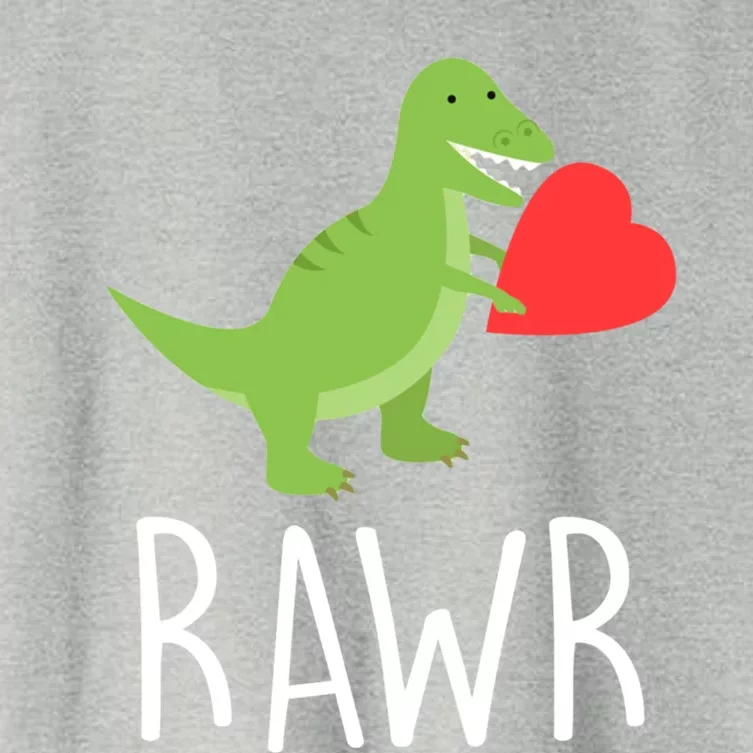 Love Gift Rawr Dinosaur Heart Mother's Father's Women's Crop Top Tee