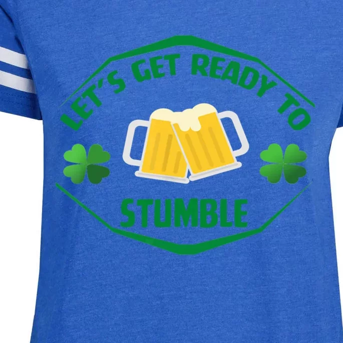 Let's Get Ready To Stumble Whiskey St Patrick Day Gift Enza Ladies Jersey Football T-Shirt