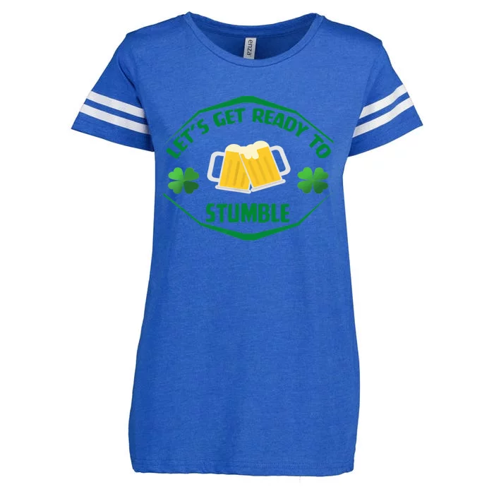 Let's Get Ready To Stumble Whiskey St Patrick Day Gift Enza Ladies Jersey Football T-Shirt