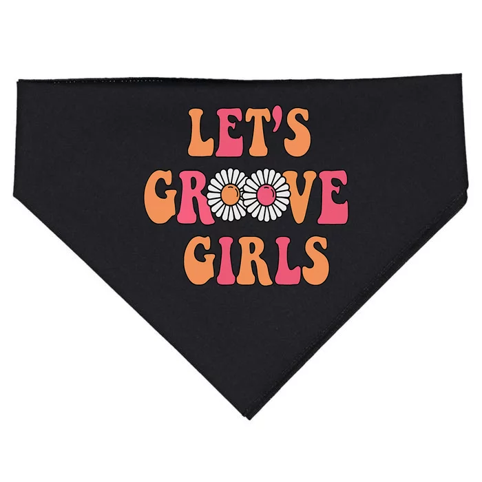 Lets Groove Retro Bachelorette Party Shower Wedding USA-Made Doggie Bandana