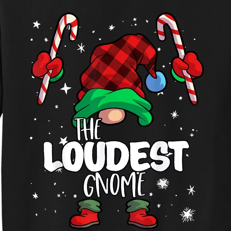 Loudest Gnome Red Buffalo Plaid Matching Family Christmas Sweatshirt