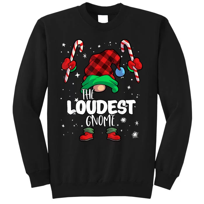 Loudest Gnome Red Buffalo Plaid Matching Family Christmas Sweatshirt