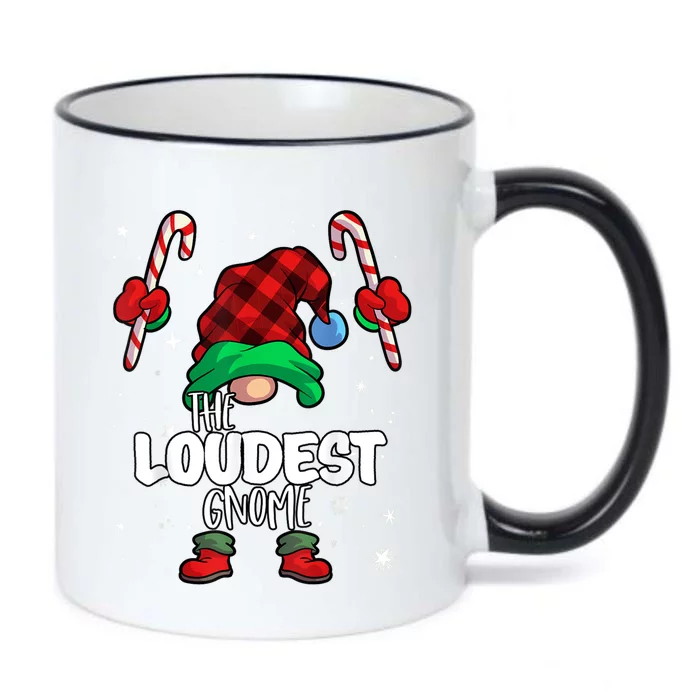 Loudest Gnome Red Buffalo Plaid Matching Family Christmas Black Color Changing Mug