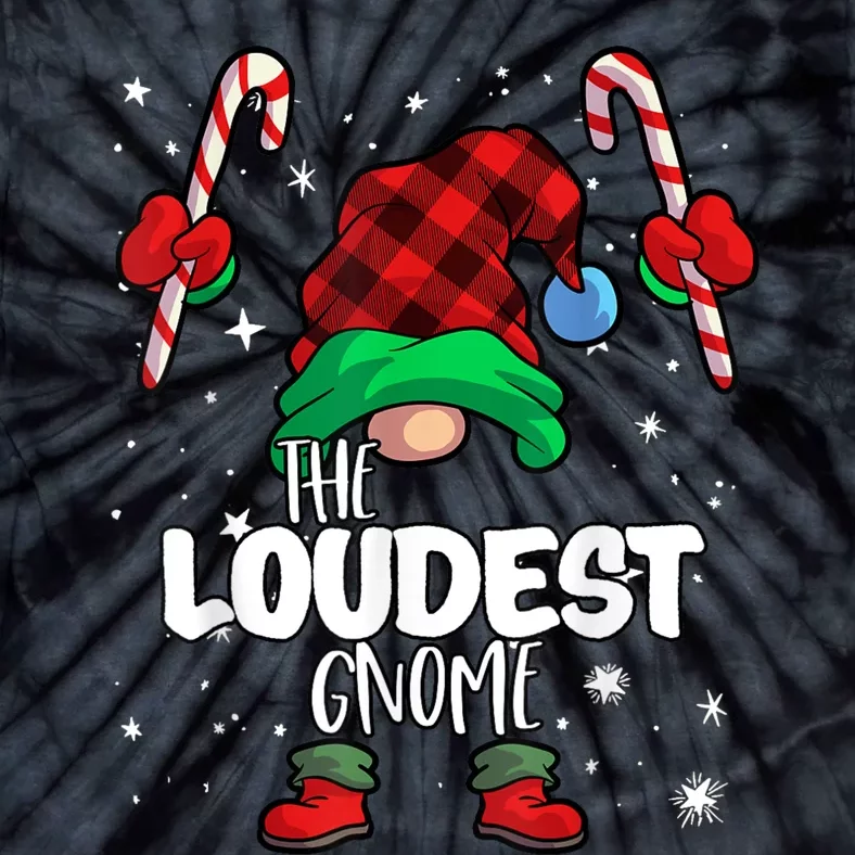 Loudest Gnome Red Buffalo Plaid Matching Family Christmas Tie-Dye T-Shirt