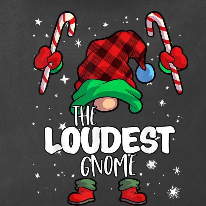 Loudest Gnome Red Buffalo Plaid Matching Family Christmas Zip Tote Bag