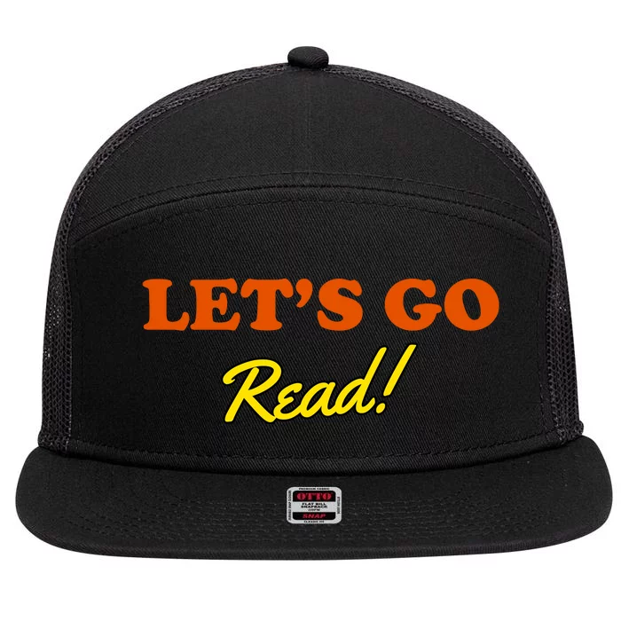 Lets Go Read Book Lover 7 Panel Mesh Trucker Snapback Hat