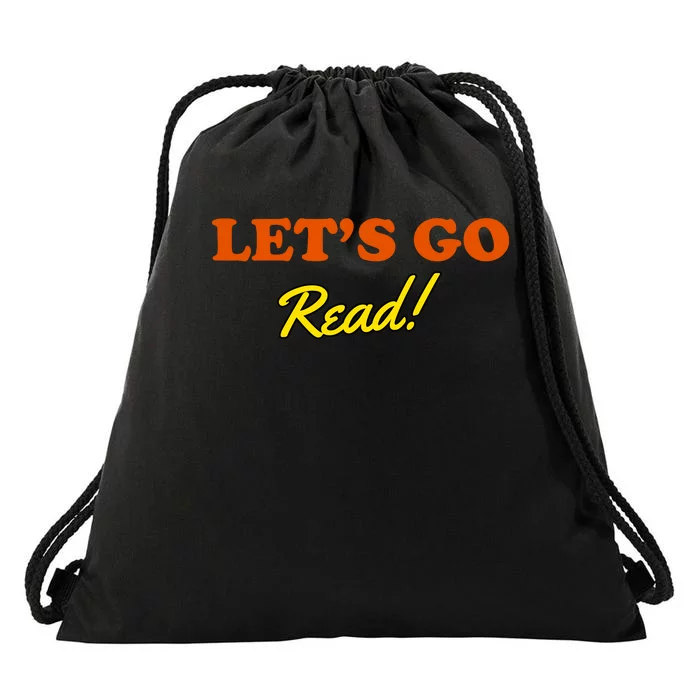 Lets Go Read Book Lover Drawstring Bag