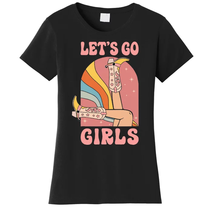 Lets Go Retro Cow Bride Bridesmaid Bachelorette Women's T-Shirt