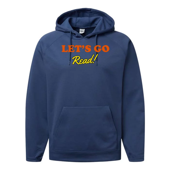 Lets Go Read Distress Book Club Performance Fleece Hoodie