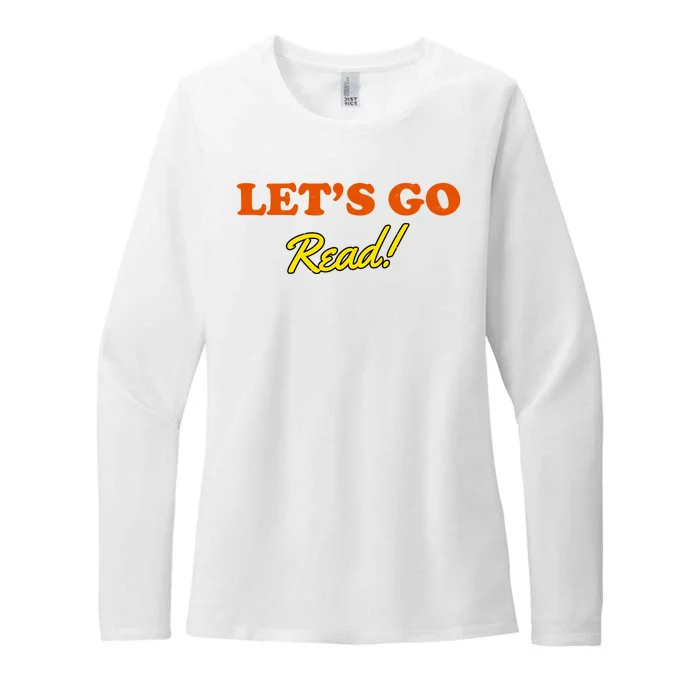 Lets Go Read Distress Book Club Womens CVC Long Sleeve Shirt