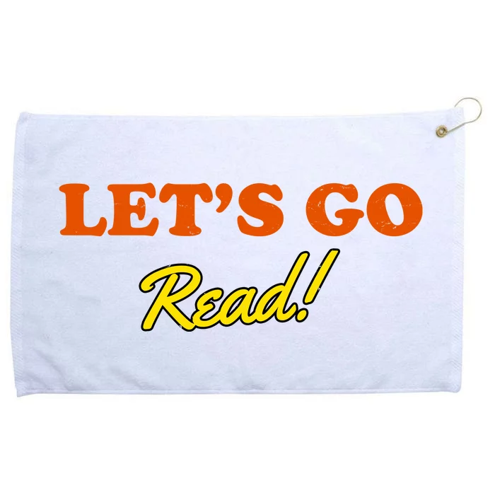 Lets Go Read Distress Book Club Grommeted Golf Towel