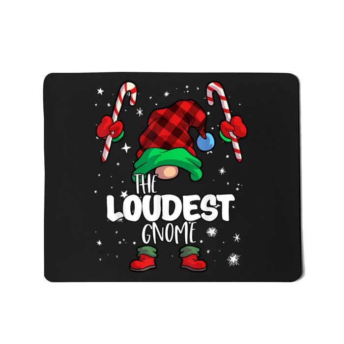 Loudest Gnome Red Buffalo Plaid Matching Family Christmas Mousepad