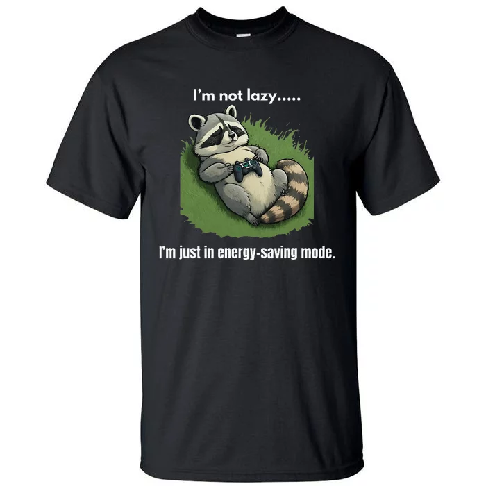 Lazy Gaming Raccoon Tall T-Shirt