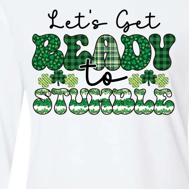 Let's Get Ready To Stumble Plaid St Pattricks Day Womens Cotton Relaxed Long Sleeve T-Shirt