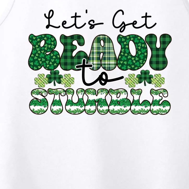 Let's Get Ready To Stumble Plaid St Pattricks Day Performance Tank