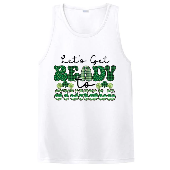 Let's Get Ready To Stumble Plaid St Pattricks Day Performance Tank