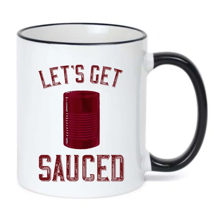 Let's Get Sauced Funny Cranberry Sauce Thanksgiving Food Black Color Changing Mug