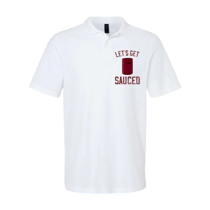 Let's Get Sauced Funny Cranberry Sauce Thanksgiving Food Softstyle Adult Sport Polo