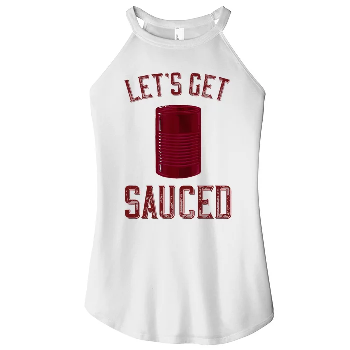 Let's Get Sauced Funny Cranberry Sauce Thanksgiving Food Women’s Perfect Tri Rocker Tank