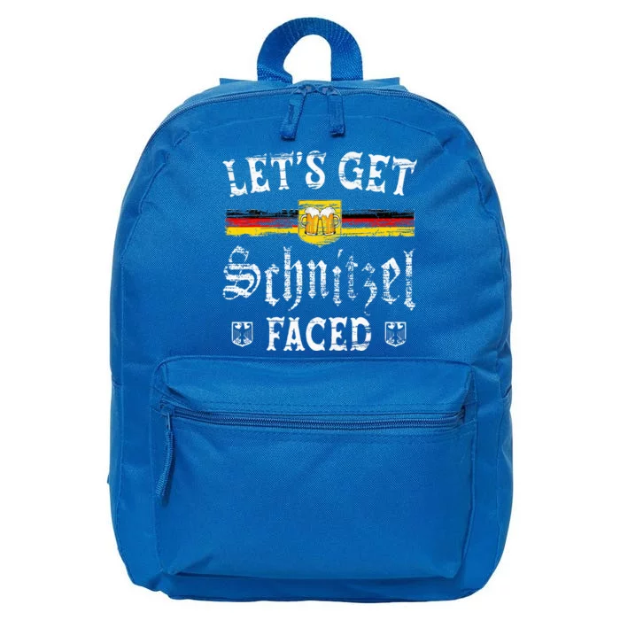 Lets Get Schnitzel Faced Funny Oktoberfest 16 in Basic Backpack