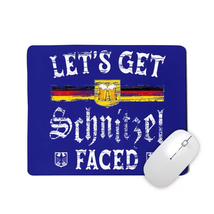 Lets Get Schnitzel Faced Funny Oktoberfest Mousepad