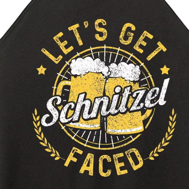 LetS Get Schnitzel Faced Oktoberfest German Funny Gift Women’s Perfect Tri Rocker Tank