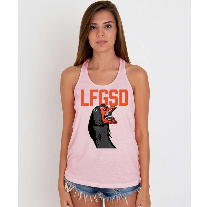 Let's Go San Diego Rally Goose LFGSD Women's Knotted Racerback Tank